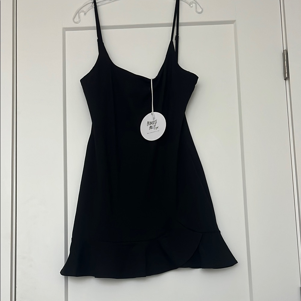 Princess Polly Black Spaghetti Strap Mini Dress